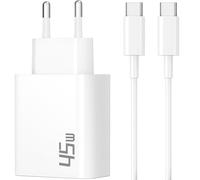 Cargador Rápido USB C 45W GAN con Cable de 1M Tipo C, Compatible con Goo-gle Pixel 9/9 Pro XL/Fold, i-Phone 16/15 Pro MAX, Sam-Sung Galaxy S25/S24, Mac-Book y Más, Type C Fast Charger