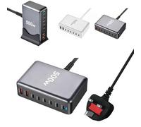 Cargador rápido USB C, 500 W GaN III 8 puertos tipo C estación de carga Hub Block Cube, 6 PD 100 W Max adaptador de corriente + 2 QC USB 20W Max Plug Multi Port Type C Charger Block Power Strip