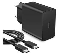 Cargador rápido USB C 60 W para Samsung Galaxy S26 Ultra A56 A36 A17 A26 A16 A35 5G Z Flip7 FE Tab S10, para iPhone 17e 16 Air Pixel Cargador súper rápido USB Tipo C con Cable USB C 5A 1 Metro, Negro