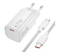 Cargador rápido USB C 67W para Redmi Note 14 13 12 11 Pro, GaN Tech Cargador Turbo Con Xiaomi 15T 14T 13, 12, 11 Ultra, Pad 7 Pro, Redmi K60E, K50, K40S, Pad 2 Pro, Mix Fold Serie, 1.5M 6A Cable C-C