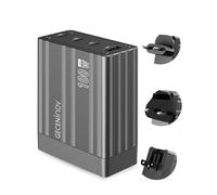 Cargador rápido USB C de 100 W GaN con enchufe de Reino Unido, EU y Estados Unidos, 4 puertos USB C para ordenadores portátiles y dispositivos compatibles con MacBook Pro/Air, iPad, iPhone 16/15/14