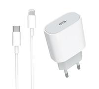 Cargador Rápido USB C de 20W, Certificado MFi - Cargador y Cable de Carga de iPhone, Enchufe PD 3.0 USB C a Lightning Cable 1M para iPhone 14/14 Pro/14 Pro Max/14 Plus/13/12/11/XS/iPad