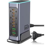 Cargador rápido USB-C de 660 W, estación de carga GaN-III de 8 puertos, estación de carga rápida con puerto PD de 100 W para múltiples dispositivos, cargador de portátil compatible con MacBook, iPhone