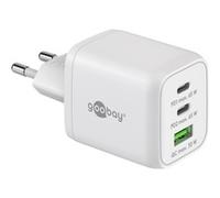 Power and charging adapter 230V to 2x USB-C and 1x USB-A PD (Quick charge) 65W, white