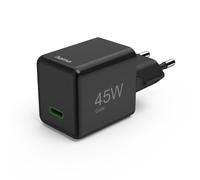 Cargador rápido, USB-C, PD/QC/GaN, super mini-cargador, 45 W, negro