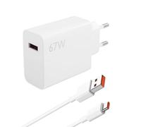 Cargador rápido USB C Xiaomi de 67 W con Cable Tipo C de 2 m, Cargador Turbocharge de 67 W para Xiaomi Redmi Note 15, 14, 13, 12 Pro 5G, Mi 13, Mi 12, Mi 11, Poco X5, X6 Pro