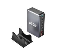Cargador Rápido USB GaN de 500 W con Enchufe Europeo, Estación de Carga de Escritorio Multipuerto para , para , para , para
