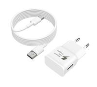Cargador rápido USB para Samsung Galaxy S9 S8 S10 S10+ S20 S20 FE A04S A14 A13 A12 A22 A23 A33 A34 A51 A52 A53 A54 5G, cargador rápido de repuesto original + 2m tipo C cable (blanco)
