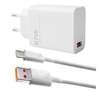 Cargador Rápido Xiaomi 67W con Cable de 1m, Compatible con Redmi Note 13 Pro, Xiaomi 15, 14, 13, 12, 12T, 12S, K60, K50, Poco X6, F5, X5, 11S, 12 ProPlus, Carga Rápida Turbo 6A, USB-A a USB-C