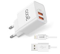 Cool Kit Cargador de Red + Cable USB 2.0 a Lightning 1.2m Blanco