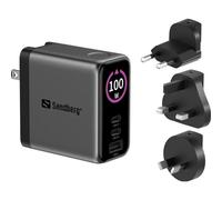 Cargador Sandberg Travel Charger PD100W Display USB-C y USB-A