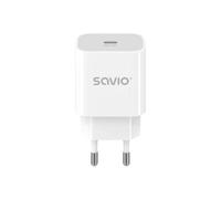Cargador Savio LA-09 20W USB-C Carga Rápida Protección Avanzada Blanco