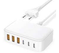 Cargador SB C Rapida Multiple - 100W en Total 6 Puertos Enchufe con 3 Tipo C 3 USB A Estacion de Carga US Charger for iPhone 16/15/14/13/12/11/SE/X/8/7/6 Serie, Pad, Tablet Kalerop
