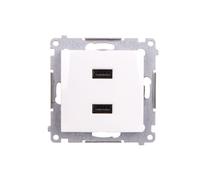 Cargador Simon 54 2xUSB 2.1A 5V/DC blanco DC2USB.01/11