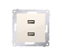 Cargador Simon 54 2xUSB 2.1A 5V/DC crema DC2USB.01/41