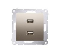 Cargador Simon 54 2xUSB 2.1A 5V/DC dorado mate DC2USB.01/44