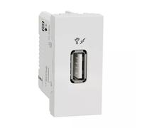 Cargador simple USB 1 A 2 módulos blanco polar Schneider New Unica - NU342818