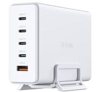 D-Link DCF-241 Cargador GAN de 240 W - Estación USB de 5 Puertos con 4× USB-C y 1× USB-A, PD 3.1, QC 4.0/3.0, gestión Inteligente, compacta