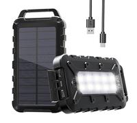 Cargador Solar 26800mAh, Solar Power Bank PD15W 3.0A Carga Rápida Batería Externa Portátil con 2 USB-A Salida y 1 USB-C Entrada con Linterna LED para Teléfono Tabletas Cámping