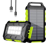 Cargador Solar 26800mAh, Solar Power Bank PD15W 3.0A Carga Rápida Batería Externa Portátil con 2 USB-A Salida y 1 USB-C Entrada con Linterna LED para Teléfono Tabletas Cámping