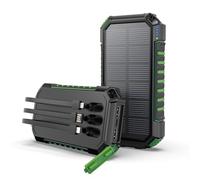 Cargador Solar 27000mAh Power Bank - Hiluckey 15W Portátil Batería Externa Solar USB C Carga Rápida con 3 Cables y 3 Puertos para Smartphones, Tabletas y Acampar al Aire Libre