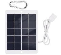 Cargador Solar, Banco de energía portátil, Carga rápida de 5 W y 5 V, Salida USB para Luces de Ventilador y diseño más Ligero, Fuente de energía al Aire, Ideal para Camping, Senderismo y Crisis