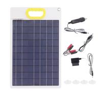 Cargador solar, batería de coche de panel de 30 W, kit de carga solar de 12/24 V, 16.9 x 10.4 pulgadas, versátil y resistente a la intemperie, mantenimiento de baterías de coche para uso automotriz