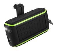 Cargador Solar, Cargador de TeléFono PortáTil con Manivela 8000mAh 2 Puertos USB Banco de EnergíA Solar con Linterna LED, MosquetóN