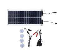 Cargador Solar de Batería 30W DC18V con Clips Rojo y Negro, Panel Portátil para y Coche - Alta Eficiencia, Durable y Fácil de Usar para Camping y Vehículos