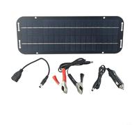 Cargador Solar de batería de Coche de 60 W 12 V,Carga de Goteo del Panel Solar, Kit de Respaldo de energía portátil amorfo con Clip de cocodrilo para Coche, Caravana, Furgoneta, Barco
