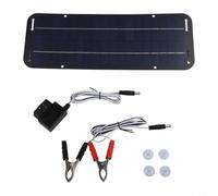 Cargador solar de goteo de 12 V 0,5 A, mantenedor de batería de silicona cristalina con panel solar impermeable IP65 para coche, caravana, barco, motocicleta, incluye clips, ventosas y cable de carga