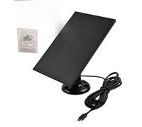 Cargador solar externo - Panel de timbre de anillo de 3 W 5 V | Cable de 1,2 m, soporte giratorio de 360 °, fuente recargable, accesorios de cámara, móvil, equipo portátil