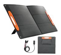 Cargador solar HOMCOM de 100 W, cargador solar plegable con conexión USB-A y USB-C para la recarga rápida de smartphones y tabletas, impermeable IP67, negro