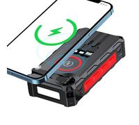 Cargador Solar Inalámbrico Con Cable Integrado, Batería Externa Móvil De Carga Rápida De Gran Capacidad De Manivela 20000 MAh