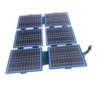 Cargador solar monocristalino plegable de 30 W con capa ETFE impermeable IPX6 para carga rápida QC3.0 PD3.0, salida de 5 V, 12 V, uso compacto al aire libre (30 W - azul)