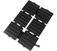 Cargador solar monocristalino plegable de 30 W con capa ETFE impermeable IPX6 para carga rápida QC3.0 PD3.0 salida de 5 V 12 V para uso en exteriores compacto (30 W, negro, tipo C)