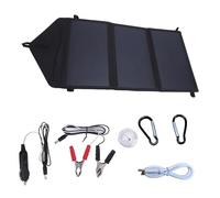 Cargador Solar | Panel Solar portátil Triple Plegable | Batería Externa de 100 W con Doble Puerto USB para portátil, Smartphone, Tableta, Pesca y Viajes por Carretera