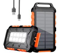 Cargador Solar para Moviles 26800mAh, Solar Power Bank PD15W 3.0A Carga Rápida Batería Externa Portátil con 2 USB-A Salida y 1 USB-C Entrada con Linterna LED para Teléfono Tabletas Cámping