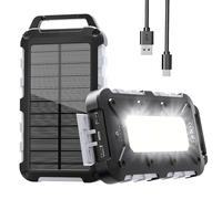 Cargador Solar para Moviles 26800mAh, Solar Power Bank PD15W 3.0A Carga Rápida Batería Externa Portátil con 2 USB-A Salida y 1 USB-C Entrada con Linterna LED para Teléfono Tabletas Cámping (Gris)