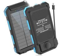 Cargador solar portátil inalámbrico de 49800 mAh, carga rápida integrada en 4 cables con USB C, 6 salidas y 2 entradas para teléfono celular