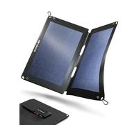 Cargador Solar portátil, Panel Solar Flexible, Sistema Solar para Acampar, Cargador Solar Impermeable con una Potente Capacidad de Carga de 12W, 2 Puertos USB, Negro.