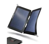 Cargador Solar portátil, Panel Solar Flexible, Sistema Solar para Acampar, Cargador Solar Impermeable con una Potente Capacidad de Carga de 12W, 2 Puertos USB, Negro.