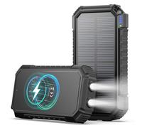 Cargador Solar Power Bank 20000mAh - A ADDTOP 3.0A Bateria Externa Carga Rapida con USB C - Bateria Portatil Inalámbrica con 4 Salidas - PD QC 3.0 Cargador Portátil para Teléfono Tableta