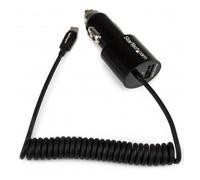 StarTech.com - Cargador USB de 2 Puertos para Coche con Cable Micro USB y puerto USB - Negro