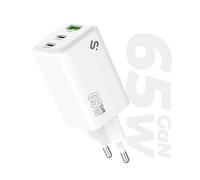 Cargador de pared gan subblim 65w charger usb c+c+a/ 2xusb tipo-c/ 1xusb/ 65w