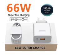 Cargador súper rápido 6A 66W para Huawei Mate 40 50 60 P50 P60 Nova 9 10 Honor 90 100 Magic 5 Lite 6 Pro, Cable de carga rápida tipo C