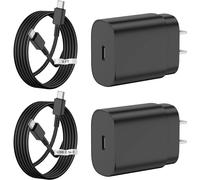 Cargador súper rápido de 45 W tipo C, paquete de 2 con tecnología de carga rápida PPS y cables trenzados de 2 metros para Samsung Galaxy S23