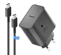Cargador súper rápido Samsung USB C de 45 W, enchufe de cargador Samsung con cable USB tipo C de 3 m de largo, cargador rápido Samsung para Galaxy S25 S24 S23 S22 Ultra S21 FE S20 A16 A15 A14 A55 A54