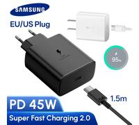 Cargador Superrápido Original Samsung de 45W, Adaptador USB-C EU/US, Compatible con Samsung Galaxy S26/S25/S24/S23/S22/S21 A56/A57/A55