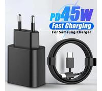 Cargador Superrápido PD de 45W para SAMSUNG S21 S22 S23 S24, Carga Ultra Rápida para Teléfono, Cable USB C, Adaptador de Pared de 2M